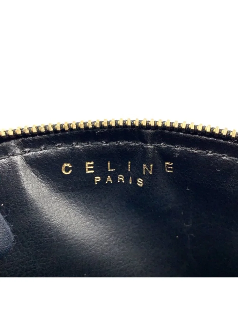 Celine Macadam Pattern Leather Dark Brown Black Pouch Gold - Picture 4 of 9